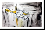"Harambee 3", 50x70, Gouache und Tusche auf Leinwand