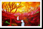 "Harambee 4", 50x70, Gouache und Tusche auf Leinwand "Harambee 4", 50x70, Gouache und Tusche auf Leinwand