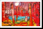 "Harambee 5", 50x70, Gouache und Tusche auf Leinwand "Harambee 5", 50x70, Gouache und Tusche auf Leinwand