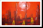 "Harambee 6", 50x70, Gouache und Tusche auf Leinwand "Harambee 6", 50x70, Gouache und Tusche auf Leinwand