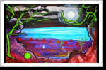 "Harambee 12", 50x70, Gouache und Tusche auf Leinwand "Harambee 12", 50x70, Gouache und Tusche auf Leinwand