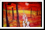 "Harambee 1", 50x70, Gouache und Tusche auf Leinwand (Nicht mehr verfügbar) "Harambee 1", 50x70, Gouache und Tusche auf Leinwand (Nicht mehr verfügbar)