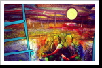 "Harambee 24", 50x70, Gouache und Tusche auf Leinwand "Harambee 24", 50x70, Gouache und Tusche auf Leinwand