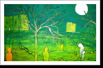 "Harambee 29", 50x70, Gouache und Tusche auf Leinwand "Harambee 29", 50x70, Gouache und Tusche auf Leinwand