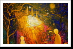 "Harambee 32", 50x70, Gouache und Tusche auf Leinwand "Harambee 32", 50x70, Gouache und Tusche auf Leinwand