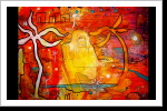 "Harambee 43", 50x70, Gouache und Tusche auf Leinwand "Harambee 43", 50x70, Gouache und Tusche auf Leinwand