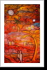 "Harambee 49", 50x70, Gouache und Tusche auf Leinwand "Harambee 49", 50x70, Gouache und Tusche auf Leinwand
