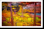 "Harambee 82", 50x70, Gouache und Tusche auf Leinwand "Harambee 82", 50x70, Gouache und Tusche auf Leinwand