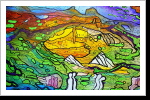 "Harambee 85", 50x70, Gouache und Tusche auf Leinwand "Harambee 85", 50x70, Gouache und Tusche auf Leinwand