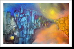 "Harambee 93", 50x70, Gouache und Tusche auf Leinwand "Harambee 93", 50x70, Gouache und Tusche auf Leinwand